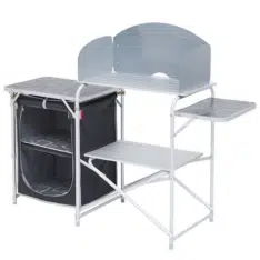 Mueble Para cocinar de camping Gris/Negro Plegable con almacén